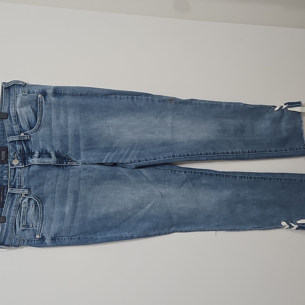 NYDJ Sher Slim Jeans With Lace Up Size 12